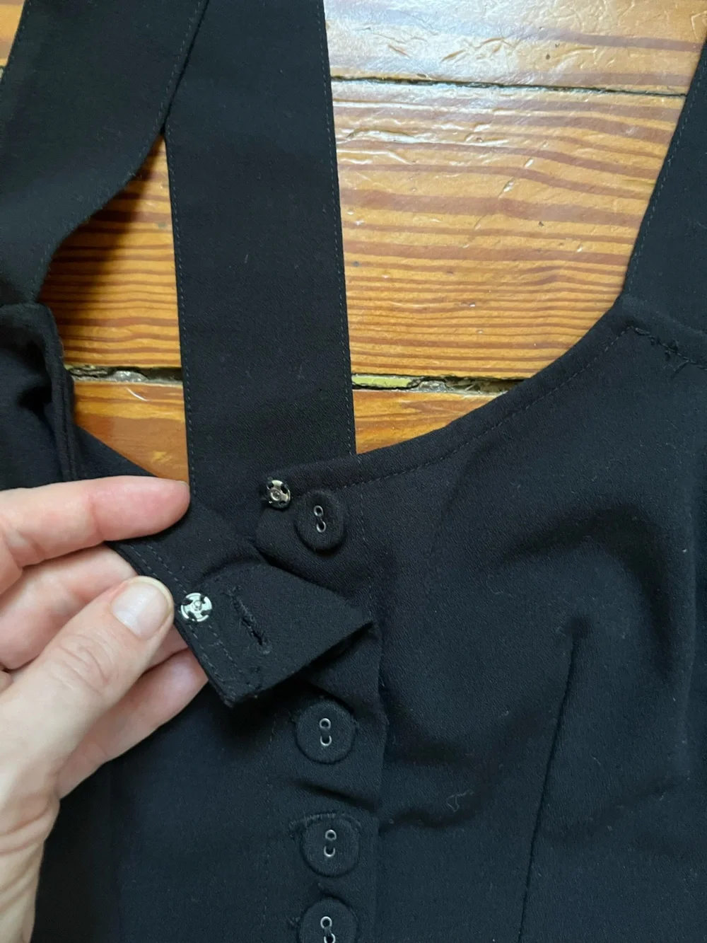 Free People Black Corset Button-Front Crop Top